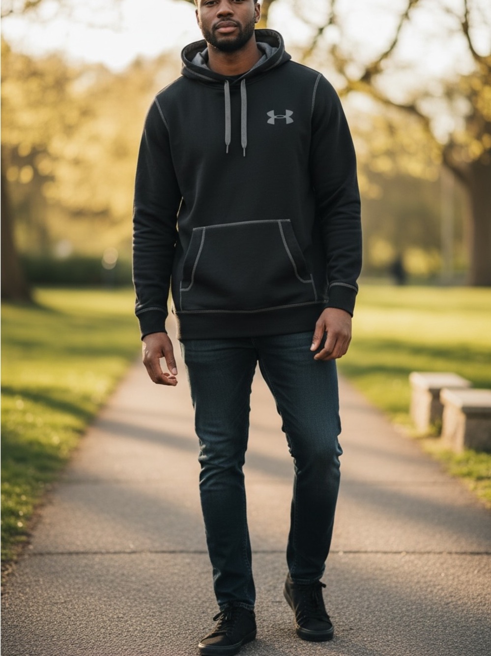 Under Armour Loose Cold Gear Men's Hoodie Sweatshirt Black Size S